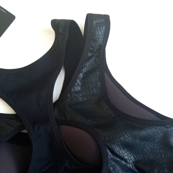 Syrokan Black Crocodile Animal Print High Impact Sports Workout Bra XL - Picture 8 of 15